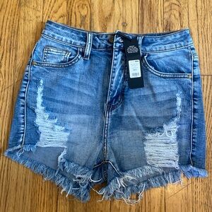 NWT Fasion Nova Date Night Ripped Denim Shorts - 3